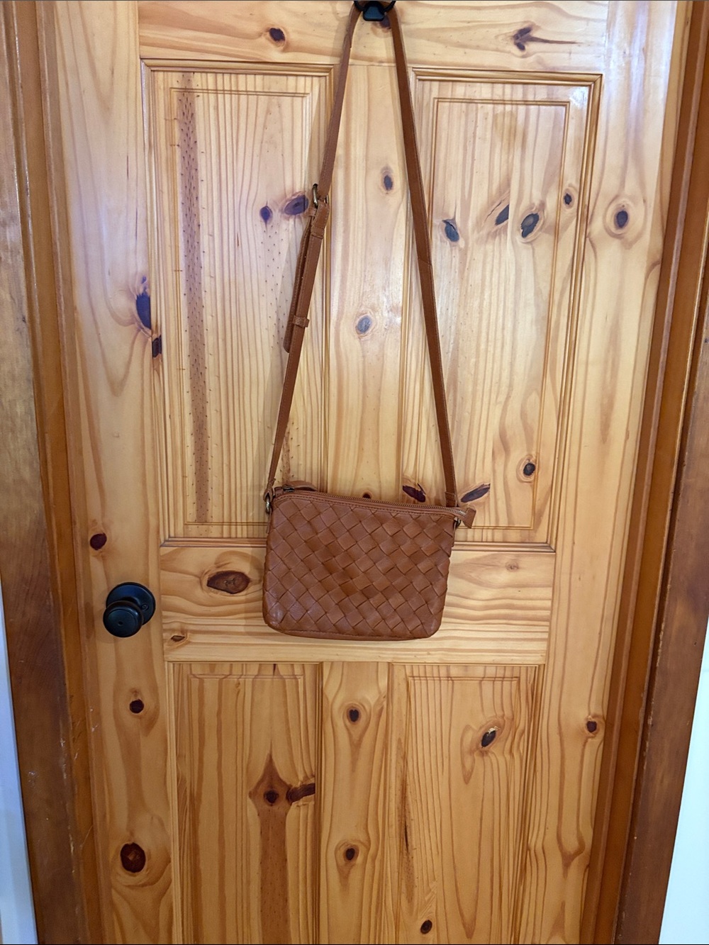 Woven Crossbody Bag in Tan